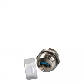 EFB Elektronik USB 3.0 IP67 Feed-Through Coupling, Type A Female / Type A Female, Service Port