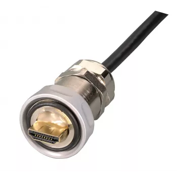 EFB IP67 Cable Gland, M25, HDMI Type-A Male to HDMI Type-A Male, 1.0m