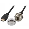EFB Elektronik IP67 HDMI Panel-Mount Socket, M25, HDMI A-A Female-Male, Service Port, Lanyard, 1.0 m