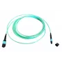 EFB Elektronik MTP Female to MTP Female 12-Fiber OM3 Multimode Fiber Optic Patch Cable, LSZH, Aqua, Type A, 15 m