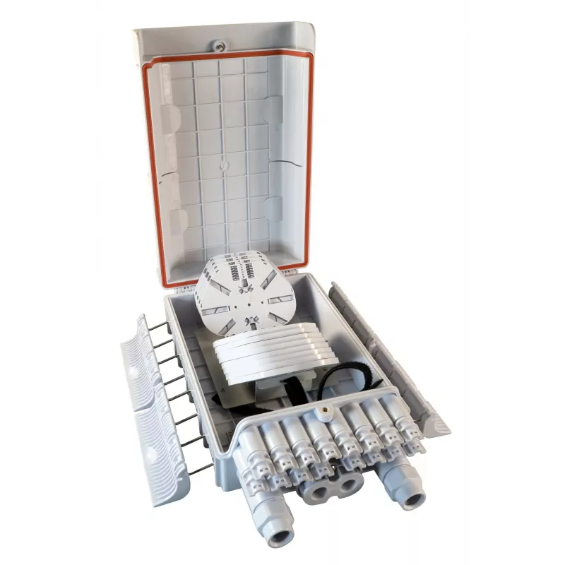 EFB FTTH IP65 Outdoor Distribution Box for 96 Fibers with Splice Trays and Fiber Overlength Storage (FTTH-BOX-OUT-6)