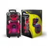 Leicke DJ ROXX TROLLEY PRO Portable PA Speaker System with Bluetooth, 100W RMS, 10 inch Woofer, LED Lights, Trolley, Microphone, Remote Control
