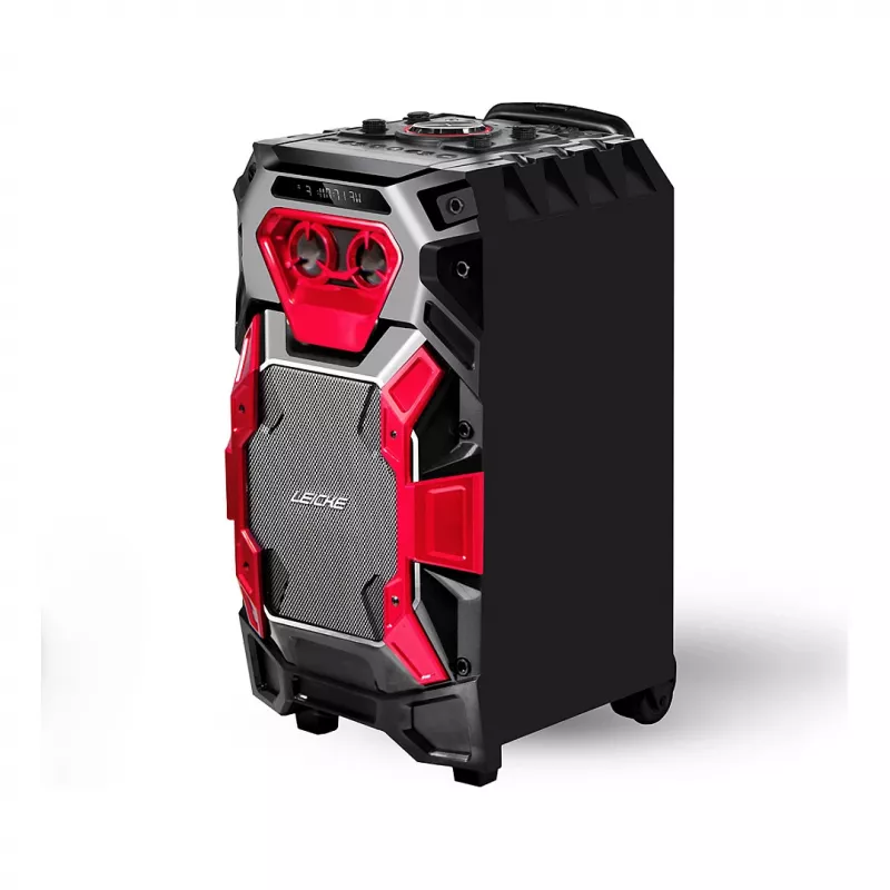 Leicke DJ ROXX TROLLEY PRO Portable PA Speaker System with Bluetooth, 100W RMS, 10 inch Woofer, LED Lights, Trolley, Microphone, Remote Control
