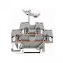 WAGO 280-519 2-Conductor Push-in CAGE CLAMP Terminal Block, 2.5 mm², Gray, DIN-Rail Mount