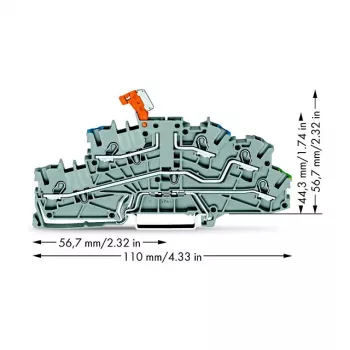 WAGO 2003-6641 End Plate for TOPJOB S 2003 Series, Grey, 5.2 mm Width