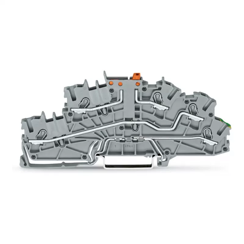 WAGO TOPJOB S N-Disconnect Terminal Block with PE, 3-Conductor, Push-in CAGE CLAMP, Gray, 2003-6644