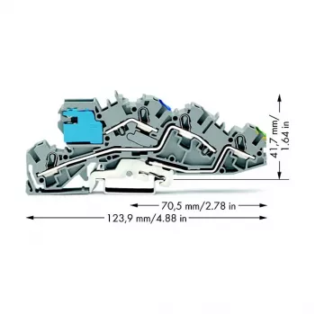 WAGO 2005-7641 TOPJOB S Through Terminal Block, 6 mm², Gray, 800 V, 41 A