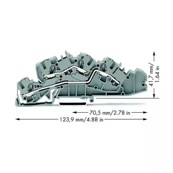 WAGO 2005-7642 Through Terminal Block, 4 mm², 32 A, 400 V, Gray, CAGE CLAMP