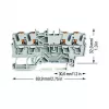 WAGO Feedthrough Terminal Block 4-Conductor Push-in 2.5 mm² Gray