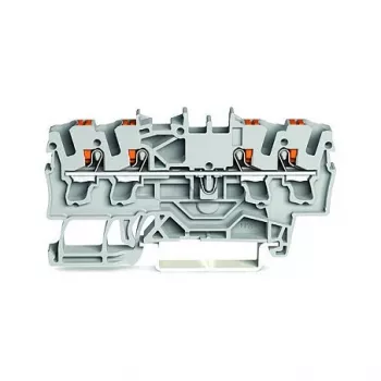 WAGO Feedthrough Terminal Block 4-Conductor Push-in 2.5 mm² Gray