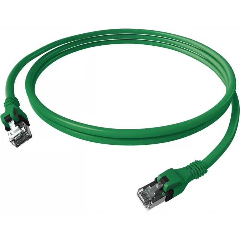 EasyLan DualBoot Push Patch Cable Cat.6A S/FTP Green 7.5m