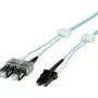 EasyLan Fiber Optic Patch Cable SC Duplex to LC Duplex Multimode OM3 2m Aqua
