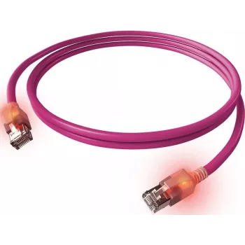 EasyLan saCon DualBoot LED Patch Cable S/FTP Purple 5.0m Cat.6a