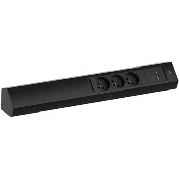 Bachmann CASIA 2 3x Schuko Socket Outlet with 1x USB-A and 1x USB-C Charging 22W Black