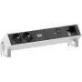 Bachmann DESK2 Desk Power Module 2x Schuko 1x USB-C 100W 1x Custom Module Slot 1m Cable INOX