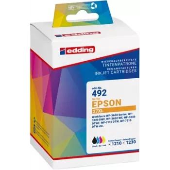 Edding Compatible Ink Cartridge Combo Pack for Epson 27XL (Cyan, Magenta, Yellow) - High Yield - 3 Pack