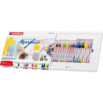 EDDING CS14B Acrylic Marker Set Assorted Colors 14 Pieces (4-CS14B)