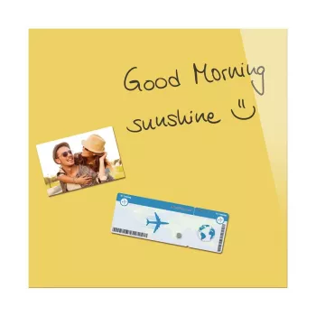 SIGEL Glass Magnetic Board Yellow 45 x 45 cm B1108
