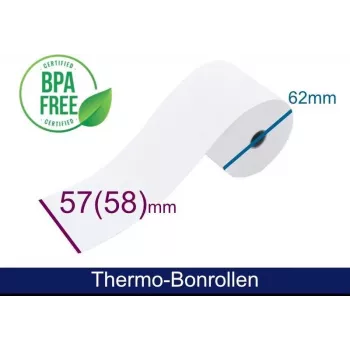 ARTDEV Thermal Paper Roll - 57x58x12 mm, 50 m, White