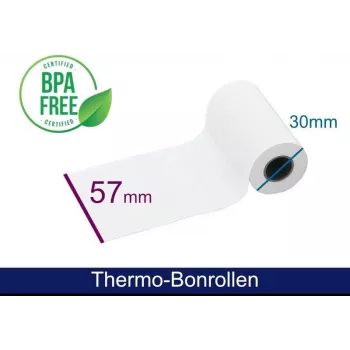 ARTDEV Thermal Roll - 57x30x12 mm B/D max./K with Direct Debit Text White 9m