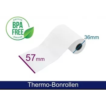 ARTDEV Thermal Roll - 57x36x12 B/D max./K with Direct Debit Text White 12m