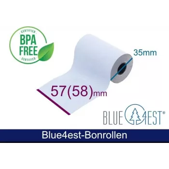 ARTDEV Thermal Roll - 57x35x12 mm B/D max./K white 14m Blue4est Blue Eco Paper with