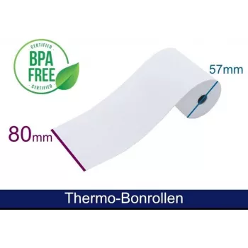 ARTDEV Thermal Paper Roll 80x57mm 12mm Core 40m 48g/m² White for T2 mini 50