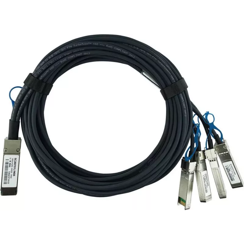 BlueOptics Ciena Compatible QSFP28-4SFP28-DAC-2M Passive Direct Attach Breakout Cable, 2m, AWG26