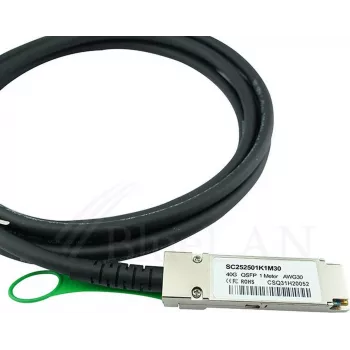BlueLAN Compatible Raisecom EQP-4/2-C QSFP Direct Attach Cable, 40GBASE-CR4, Ethernet/Infiniband QDR, 30AWG, 3 Meter (EQP-4/2-C-BL)