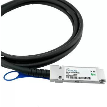 BlueLAN Compatible Amphenol NDAAFF-0002 QSFP28 Direct Attach Cable, 100GBASE-CR4, Infiniband EDR, 30AWG, 2 Meter (NDAAFF-0002-BL)