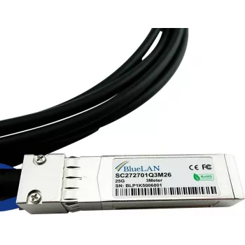 BlueLAN HPE R9F93A Compatible SFP28 Direct Attach Cable (DAC) - Passive 25 Gigabit Twinaxial Copper, 1m