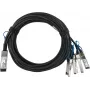 BlueOptics MikroTik XQ+BC0002-XS+ Compatible BlueLAN QSFP28 Breakout Direct Attach Cable (DAC) - Passive 100 Gigabit to 4x25 Gigabit Twinaxial Copper, QSFP28 to 4xSFP28, 0.5m