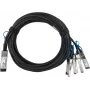 BLUEOPTICS Compatible Supermicro CBL-NTWK-0988-Q28M3 BlueLAN Passive 100GBASE-CR4 QSFP28 to 4x25GBASE-CR SFP28 Direct Attach Breakout Cable, 3m, AWG26