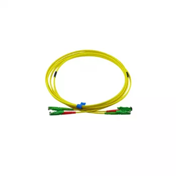 BlueOptics Duplex Fiber Optic Patch Cable, E2000-APC/E2000-APC, Singlemode OS2, 10 m, Green Connectors
