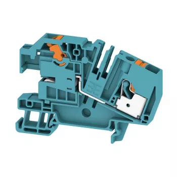 Weidmüller AITB 6 BB NDT BL Neutral Conductor Disconnect Terminal Block, Screw Connection, 6 mm², Blue