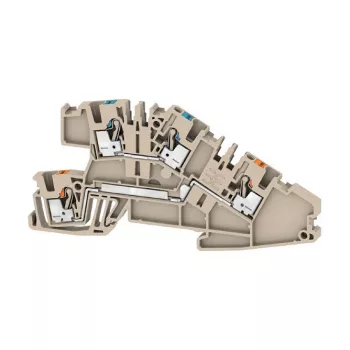 Weidmüller AITB 2.5 BB N-L Feed-through Terminal Block, Blue, Screw Connection, 500V, 24A, 2.5 mm², DIN Rail
