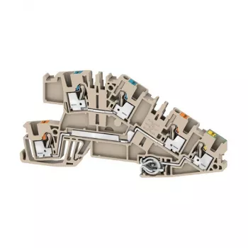 Weidmüller AITB 2.5 BB N-L-PE Installation Terminal Block, 3-Pole, Screw Connection, 2.5 mm², DIN Rail, Dark Beige