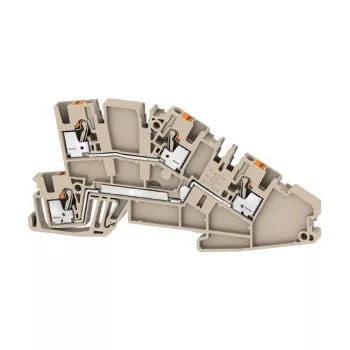 Weidmüller AITB 2.5 L-L Installation Terminal Block, Screw Connection, 4 Connections, 500V, 24A, 2.5 mm², Dark Beige
