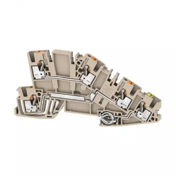 Weidmüller AITB 2.5 L-L-PE Installation Terminal Block, 2.5 mm², PUSH IN, Beige, DIN Rail