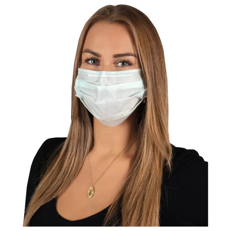 TECHNIMASK M2 R Medical Face Mask Type IIR, 50-Pack, Blue