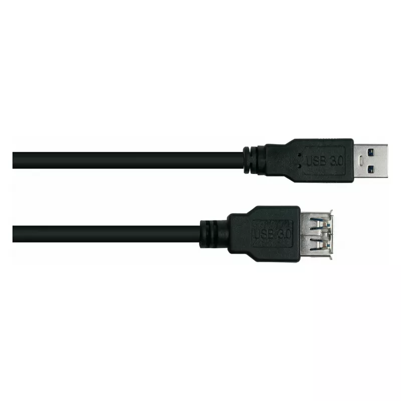 Kabelmeister Alcasa UK30P-ASA-010S USB 3.2 Gen 1 Extension Cable, USB-A Male to USB-A Female, 1 m, Black