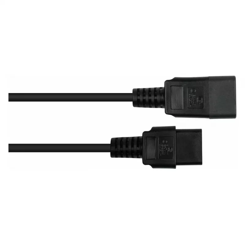 Kabelmeister Power Extension Cable C20 to C19, Black, 1.5m