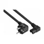 kabelmeister Power Cord Schuko Plug Type E+F (90° Angled) to C15 Hot Appliance Connector (Right-angled), 1.8m, Black