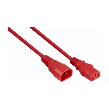 Kabelmeister Cold Device Extension Cable C14 to C13, Red, 0.5m, 3x0.75mm²