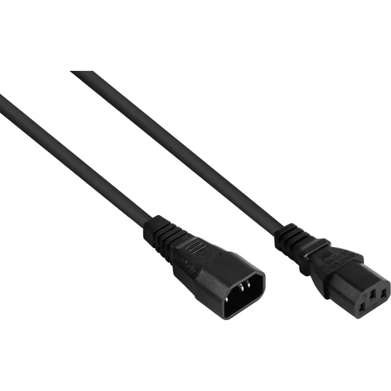 Kabelmeister Power Extension Cable C14 to C13 Black 0.5m