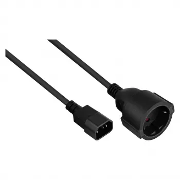 Kabelmeister Power Cord C14 to Schuko Female Black 0.5m