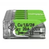 WAGO 221-425 5-Conductor Compact Splicing Connector with Levers, Transparent/Orange