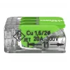 WAGO 221-423 3-Conductor Compact Splicing Connector, 4 mm², Transparent