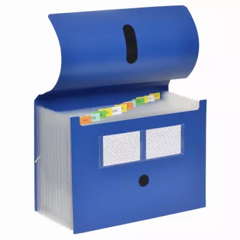 FolderSys Expanding File 12 Compartments Blue