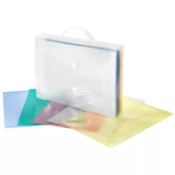 FolderSys 25 Document Pockets Assorted Colors Smooth A4